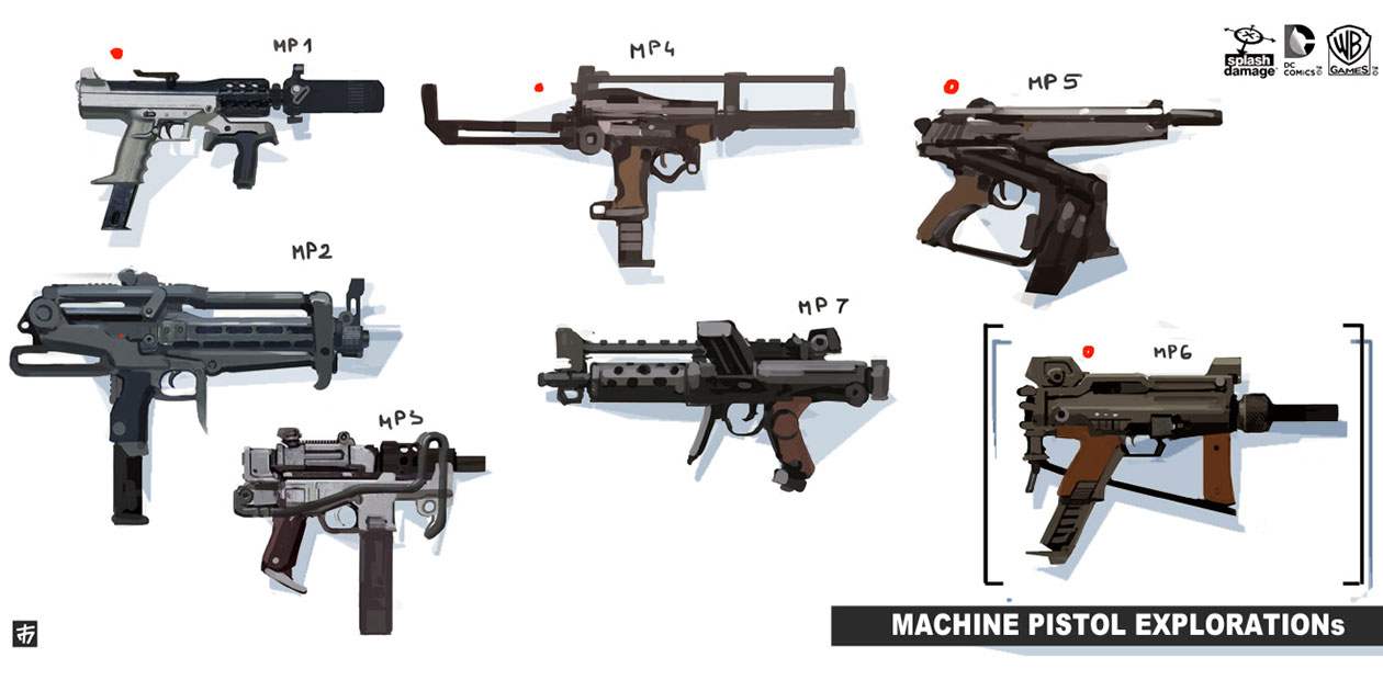 Machine Pistol Art from Batman: Arkham Origins