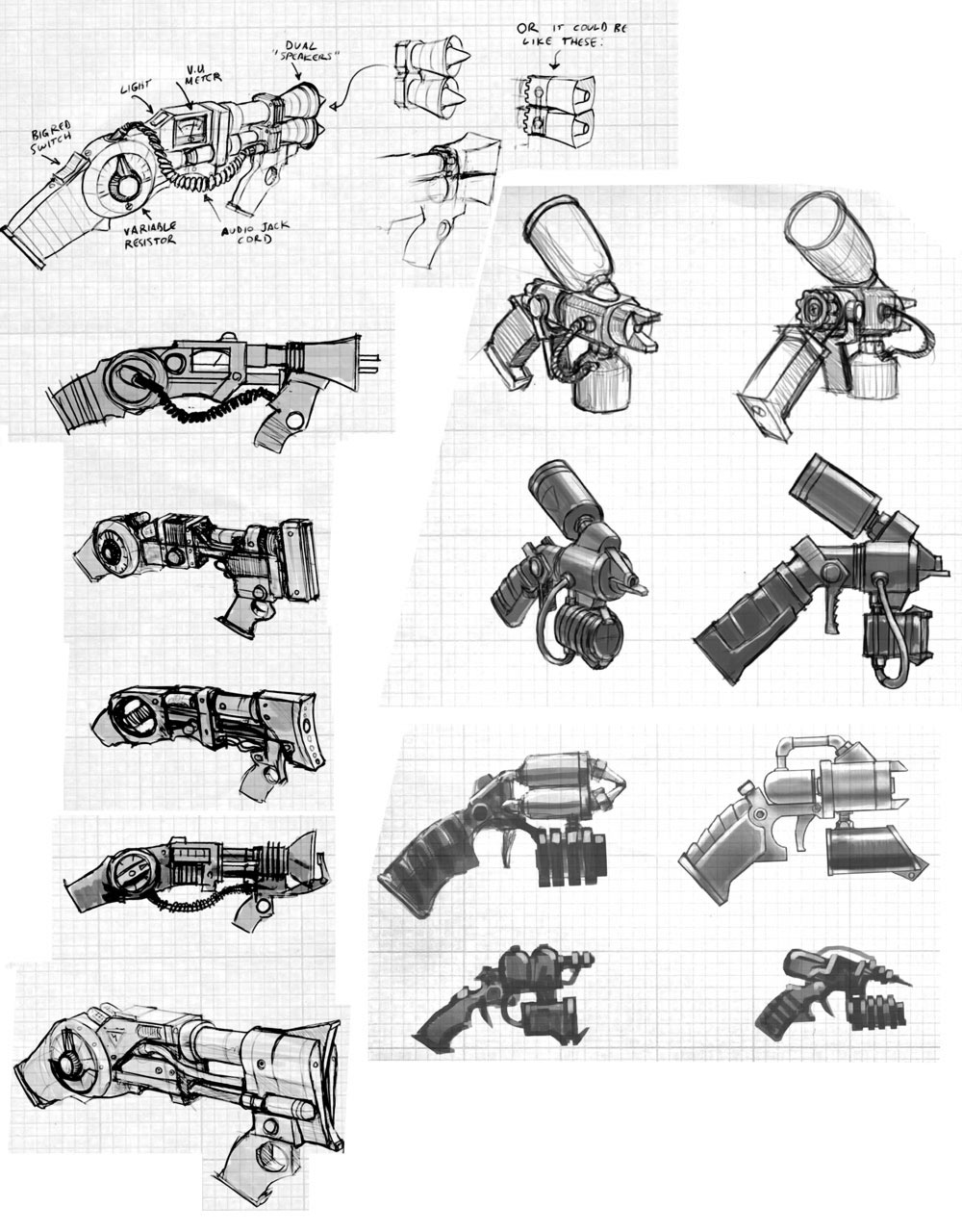 Prop Sketches from Batman: Arkham Origins