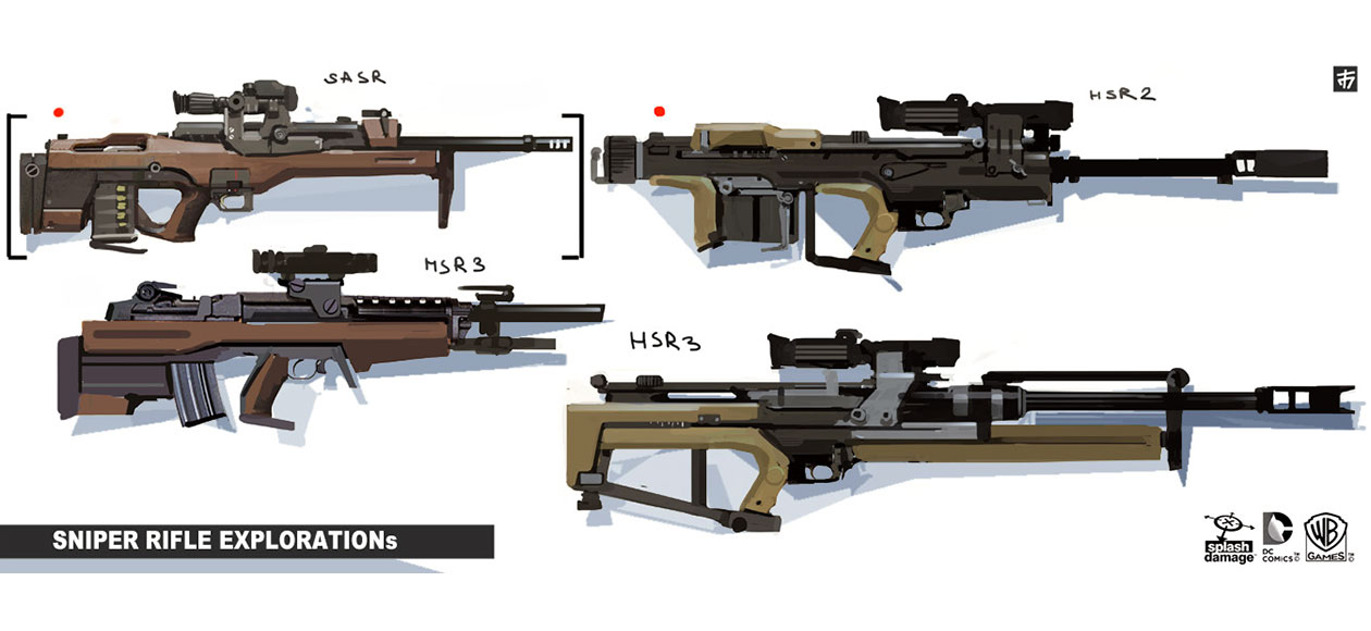 Sniper Rifle Art from Batman: Arkham Origins