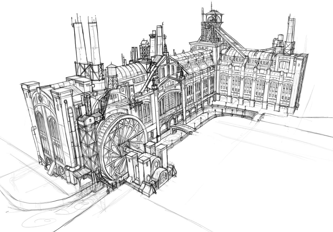 Solomon Wayne Building Art from Batman: Arkham Origins