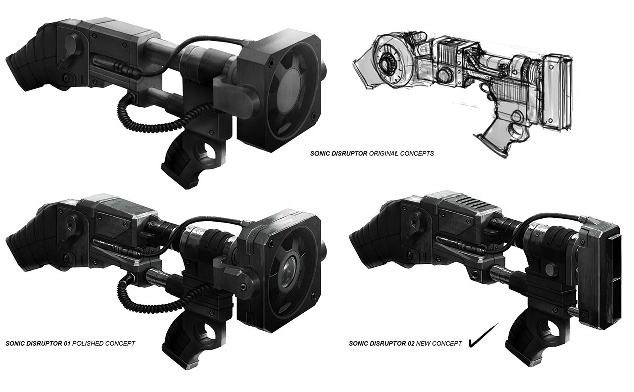 Sonic Disruptor Concept Art from Batman: Arkham Origins