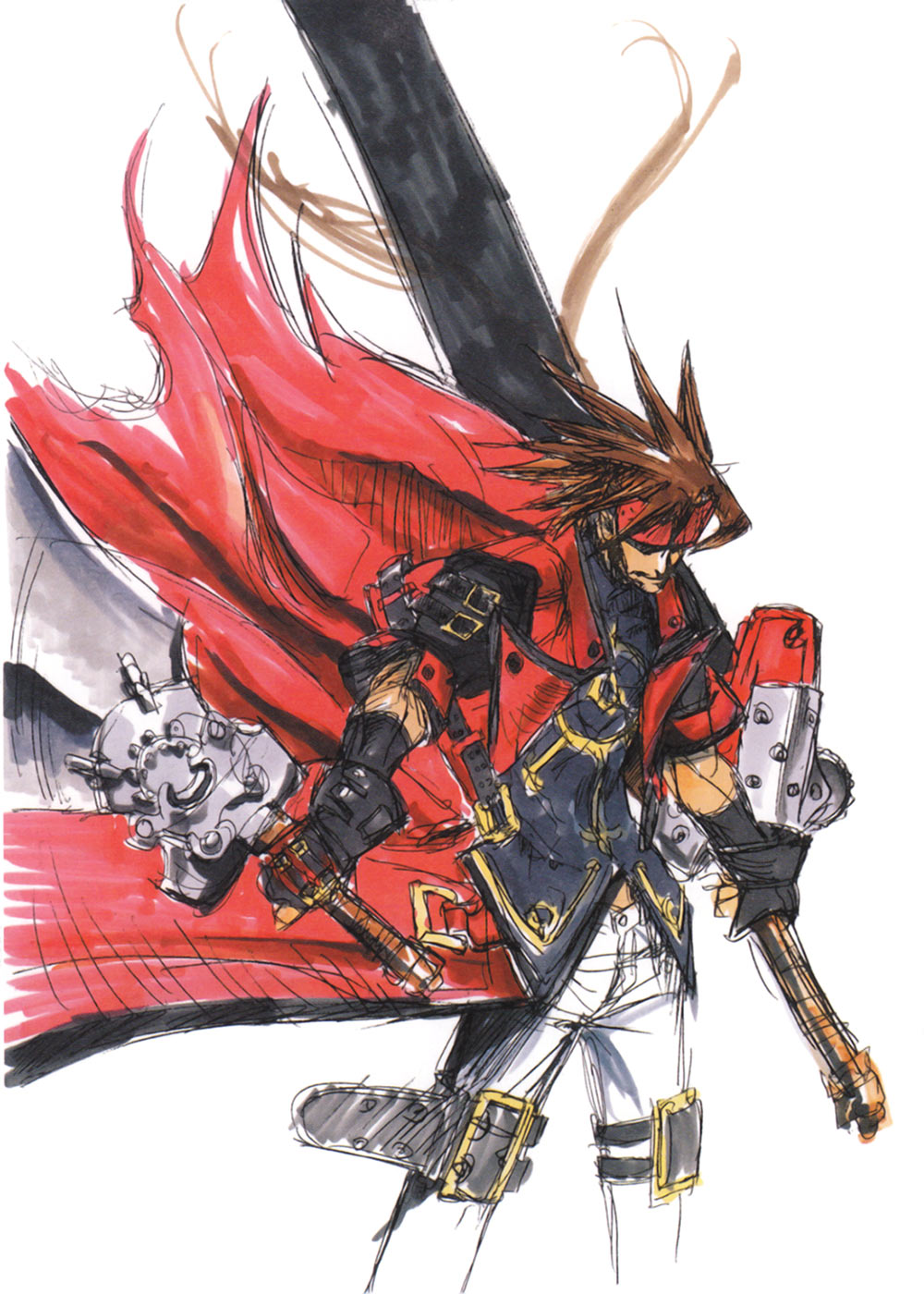 Sol Badguy Concept Art from Guilty Gear 2: Overture