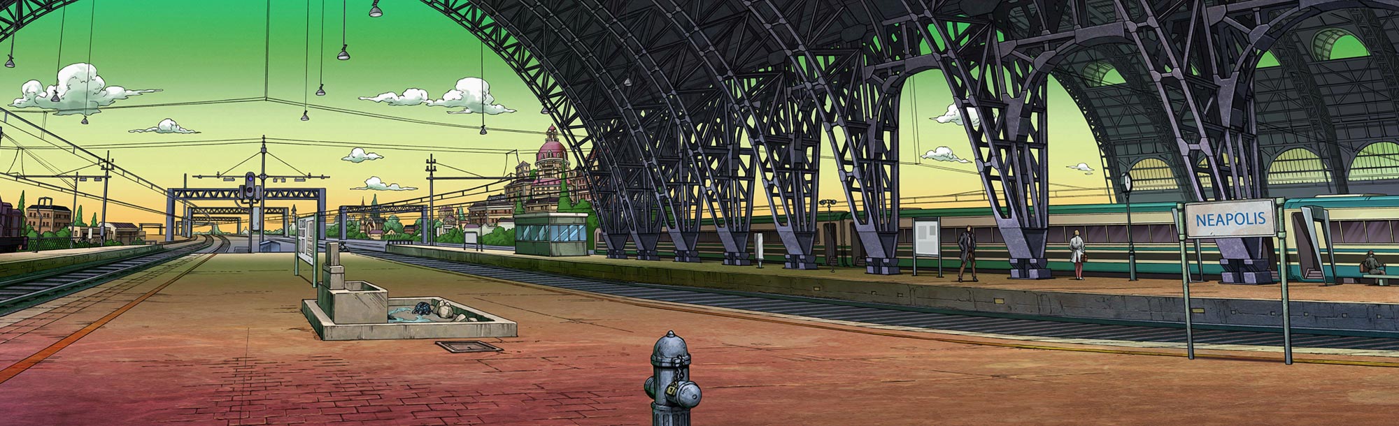 Naples Station Stage Art from JoJo's Bizarre Adventure: All Star Battle