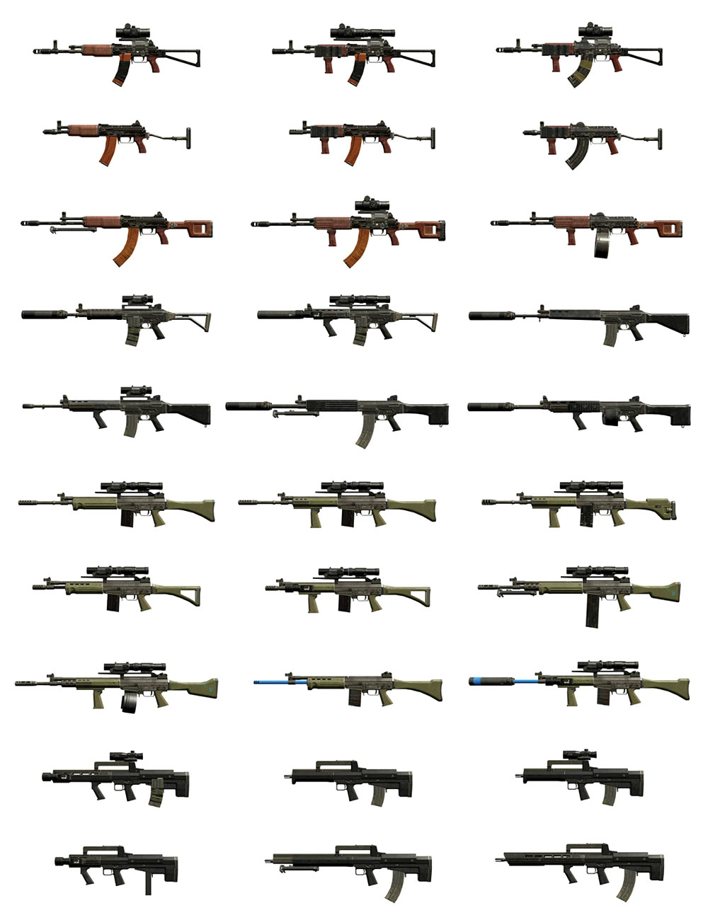 Assault Rifles Artwork from Metal Gear Solid V