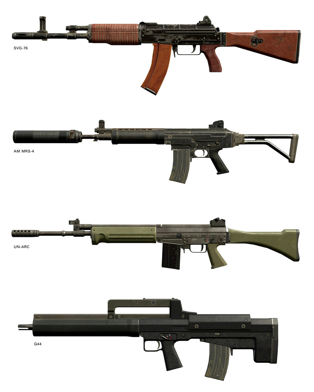 Assault Rifles Art from Metal Gear Solid V