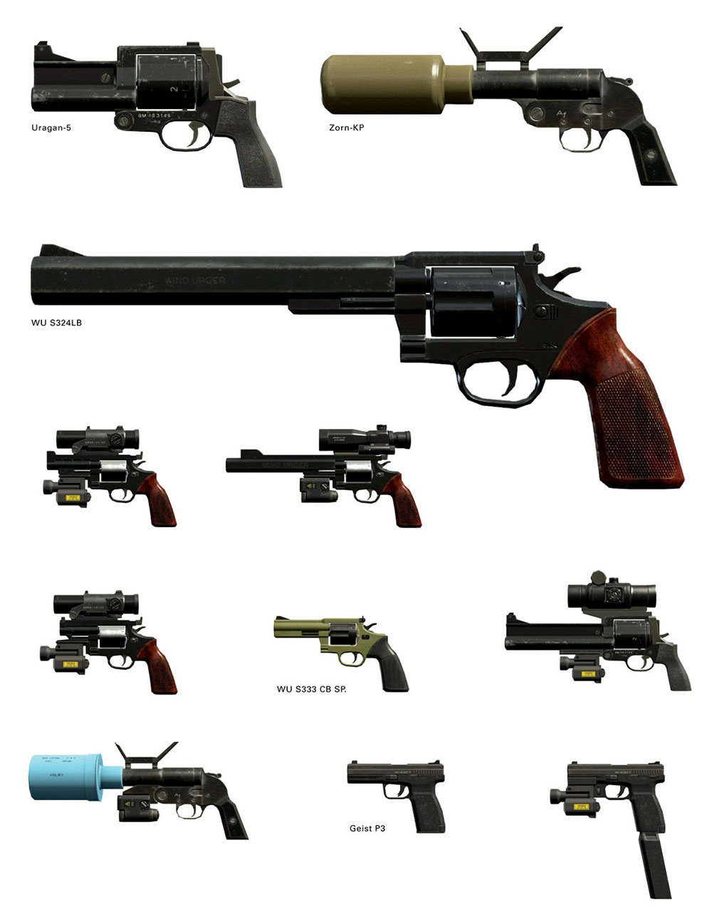 Handguns Artwork from Metal Gear Solid V