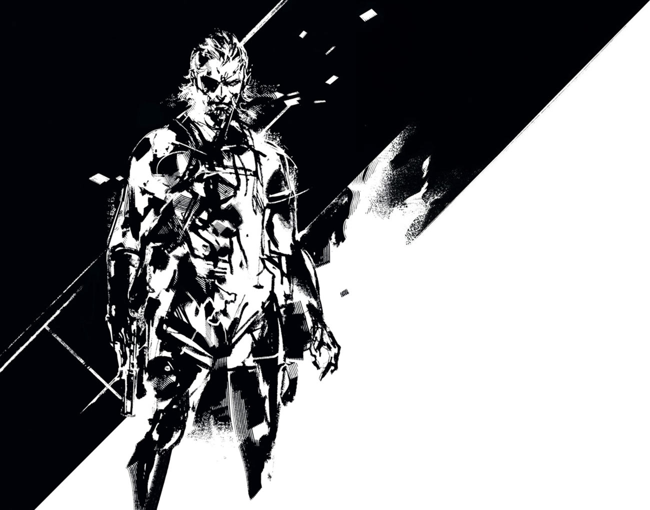 Snake Black & White Art from Metal Gear Solid V