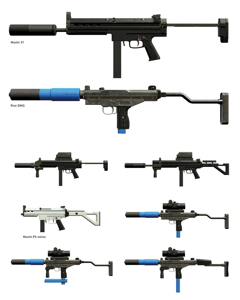 Submachine Guns Artwork from Metal Gear Solid V