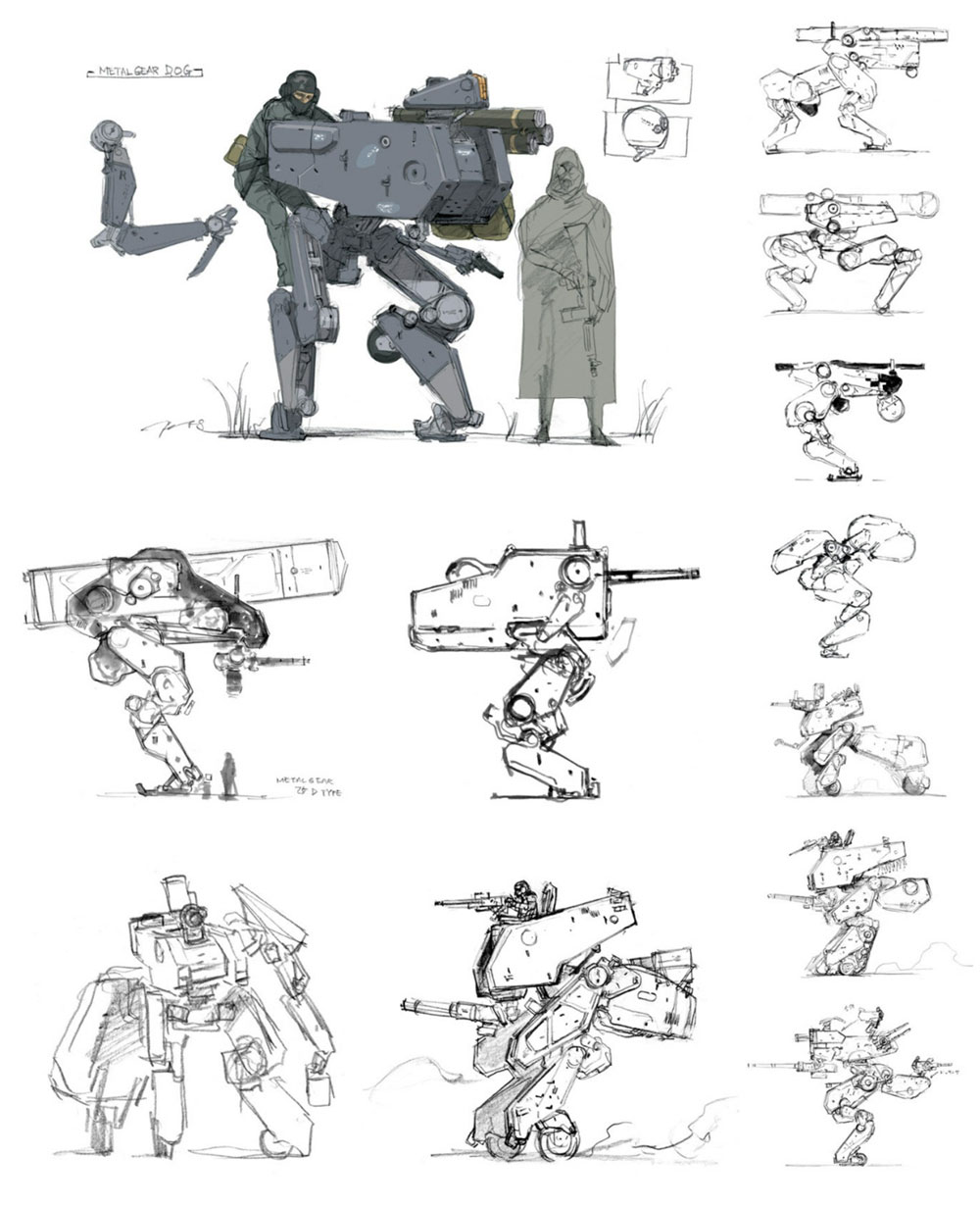 Walker Gear Sketches from Metal Gear Solid V