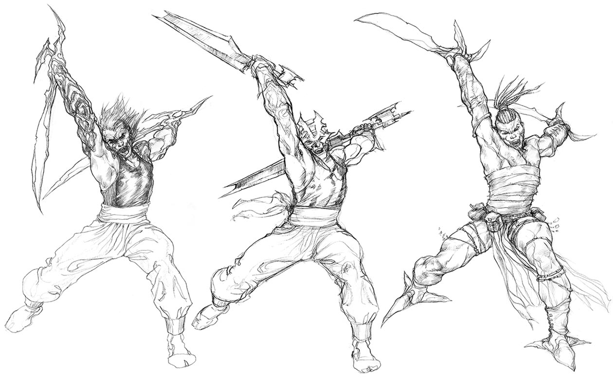 Machete Sketches from X-Men Origins: Wolverine