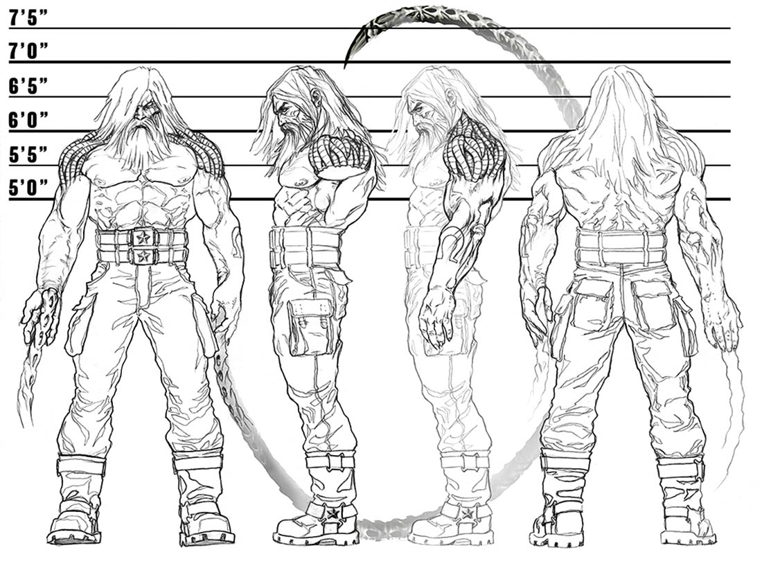 Omega Red Sketches from X-Men Origins: Wolverine