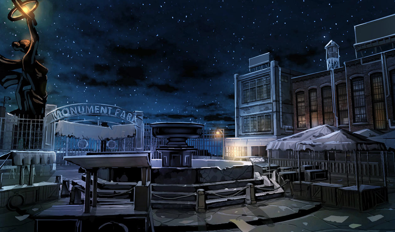 Monument Courtyard Art from Yaiba: Ninja Gaiden Z