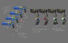 Bayonetta & Jeanne Gun Charms