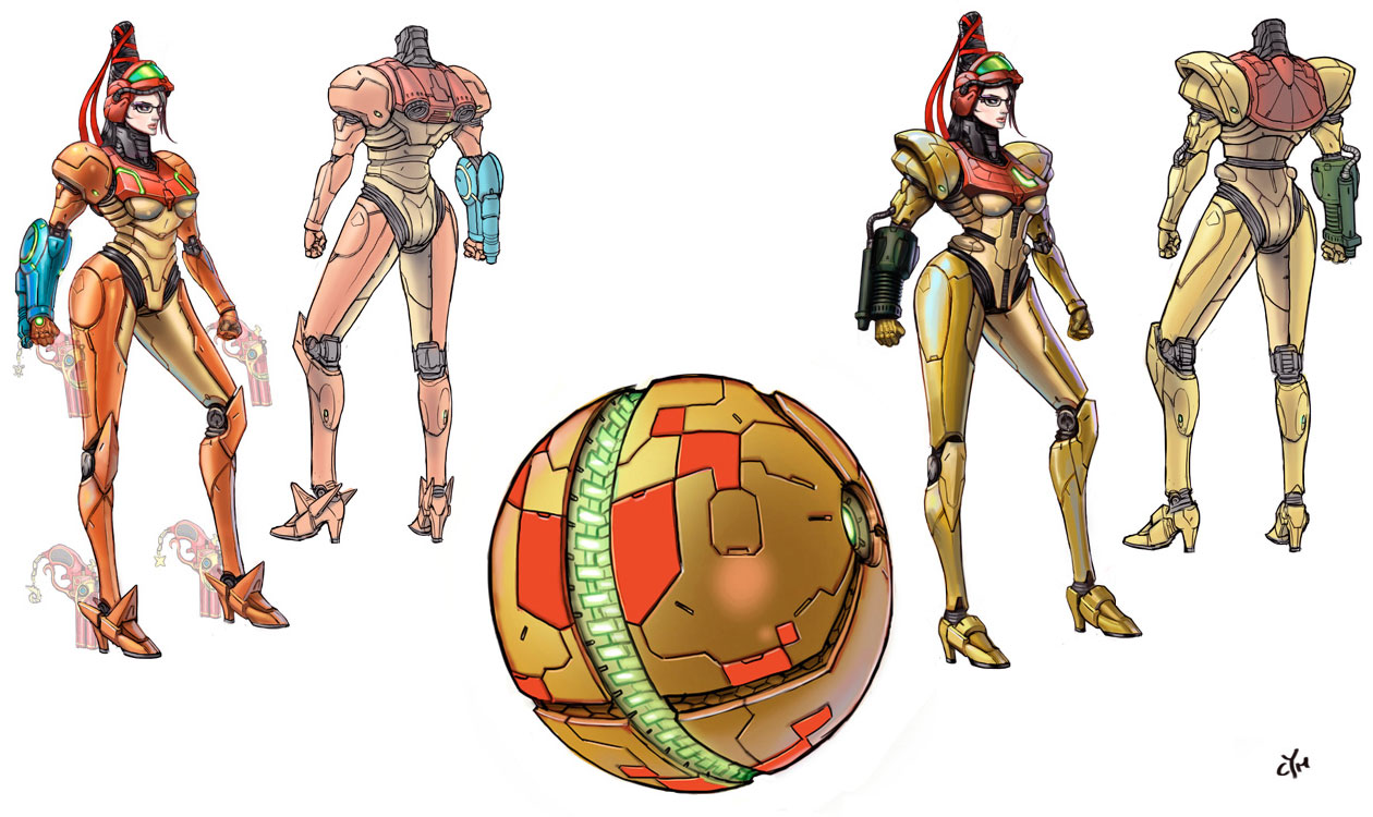 Galactic Bounty Hunter Concept Art from Bayonetta 2