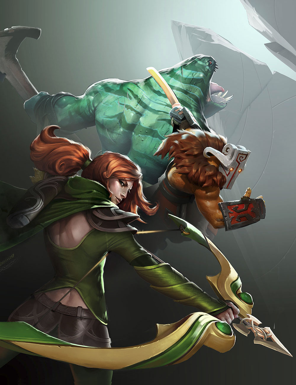 Tidehunter, Juggernaut, & Windranger Art from Dota 2