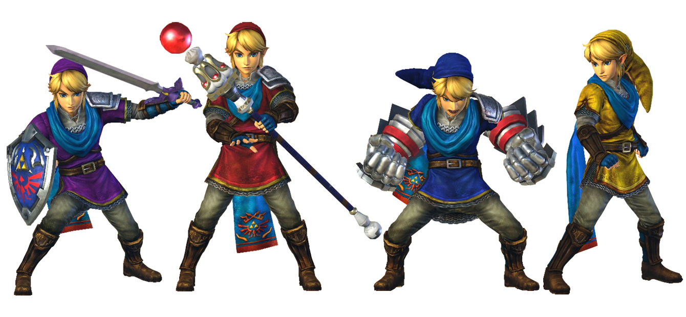 Link Outfits Art from Hyrule Warriors