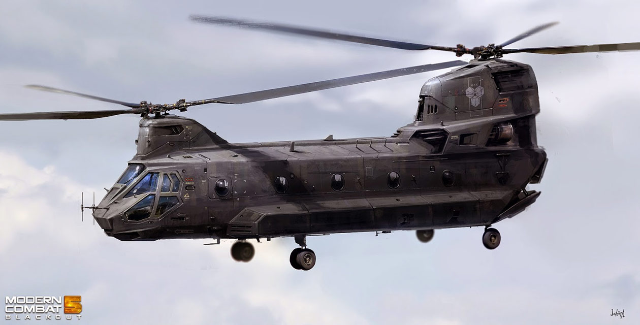 Gilman Helicopter Art from Modern Combat 5: Blackout