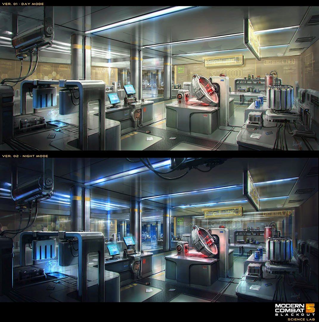 Gilman SC Science Lab Art from Modern Combat 5: Blackout