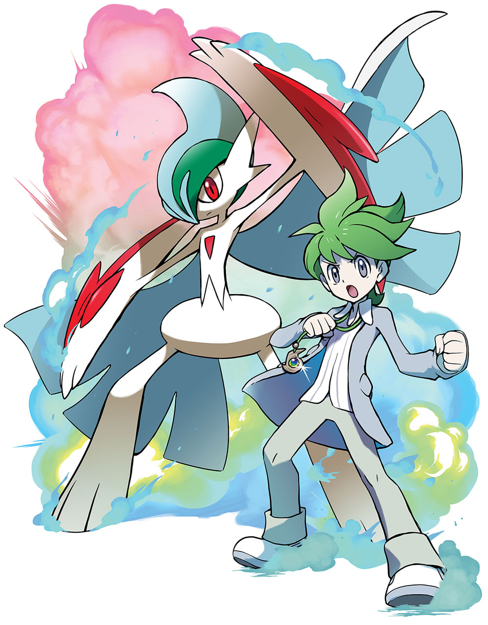 Mega Gallade & Wally Art from Pokémon Omega Ruby and Alpha Sapphire