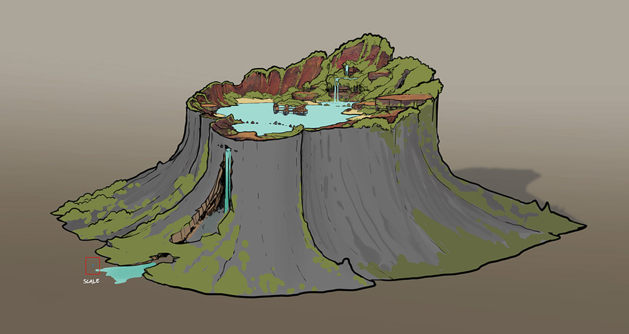 Crater Lake Design Art from Sonic Boom