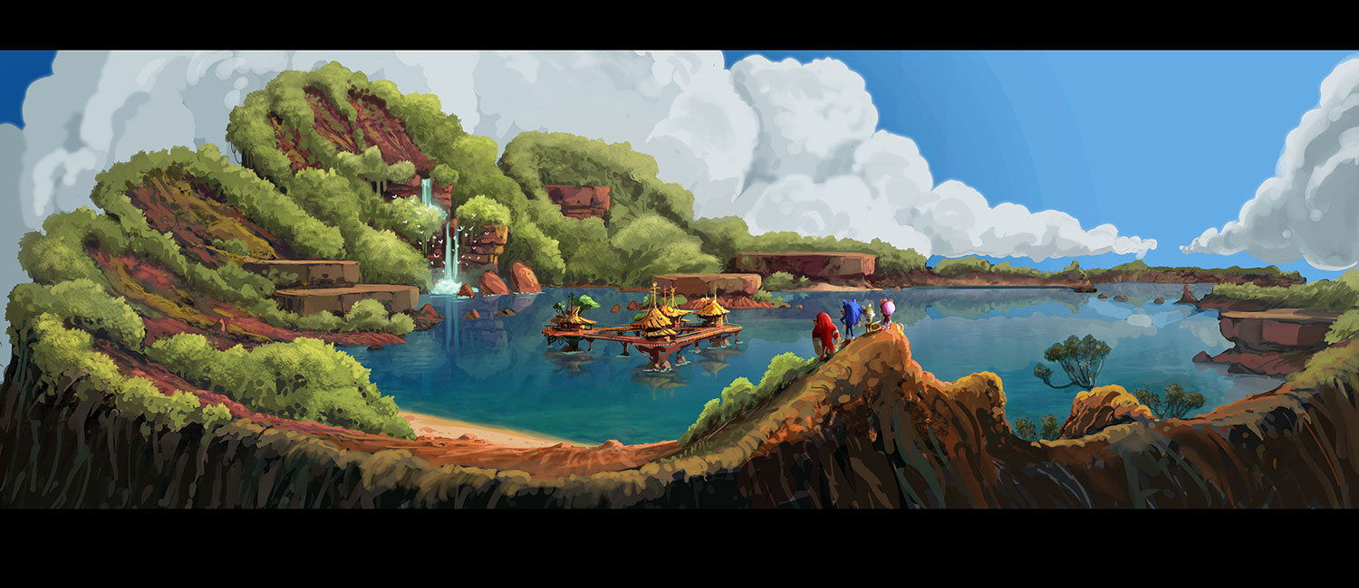 Crater Landscape Art from Sonic Boom