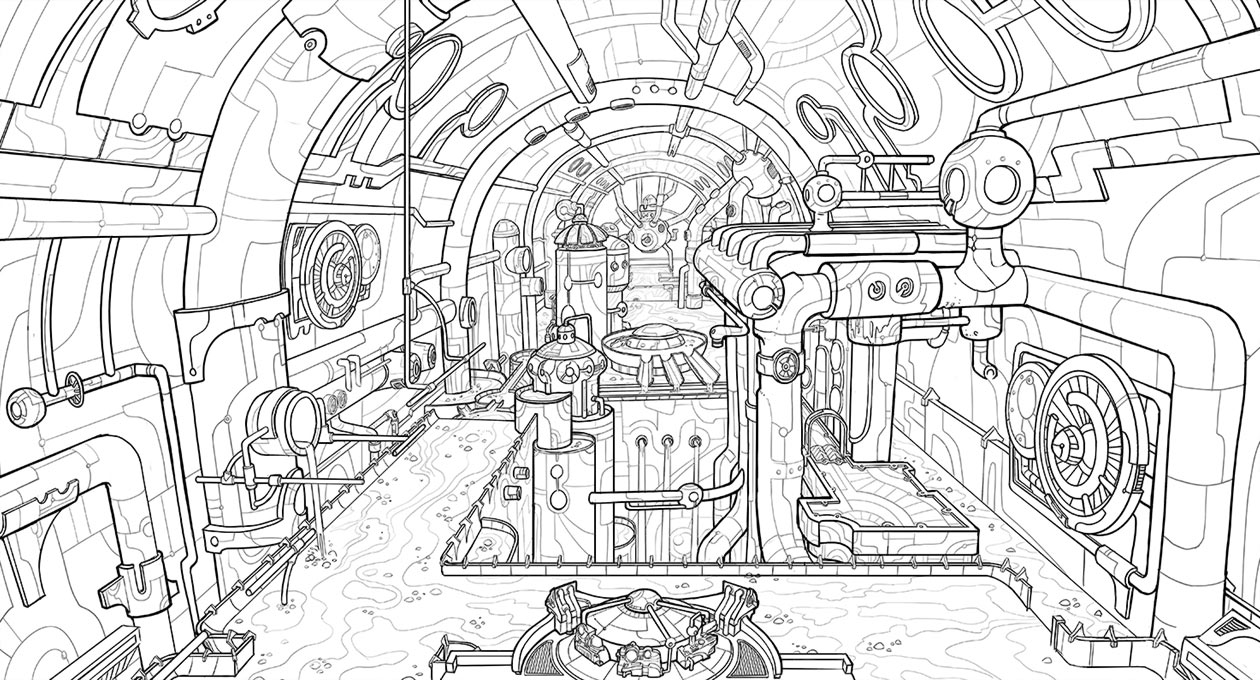 Ocean Waterfall Toxic Waste Sketch from Sonic Boom
