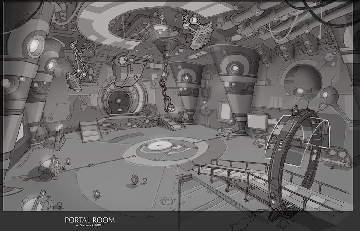 Research Facility Portal Room Art from Sonic Boom
