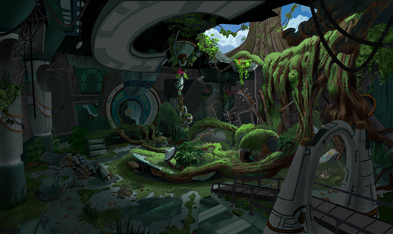 Research Facility Overgrown Art from Sonic Boom