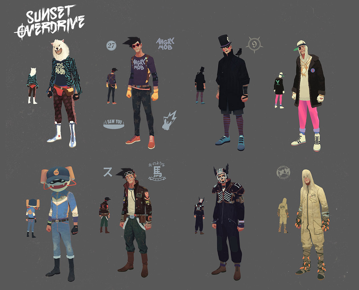 Character Customization Art from Sunset Overdrive