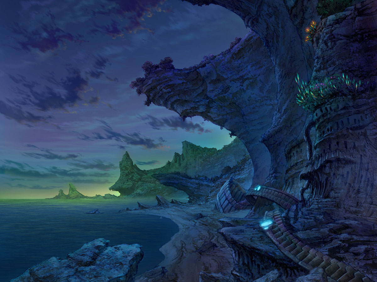 Cliffs Background Art from Terra Battle