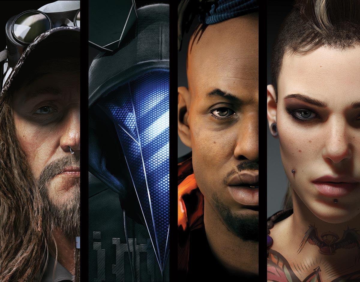 Characters Faces Art from Watch Dogs