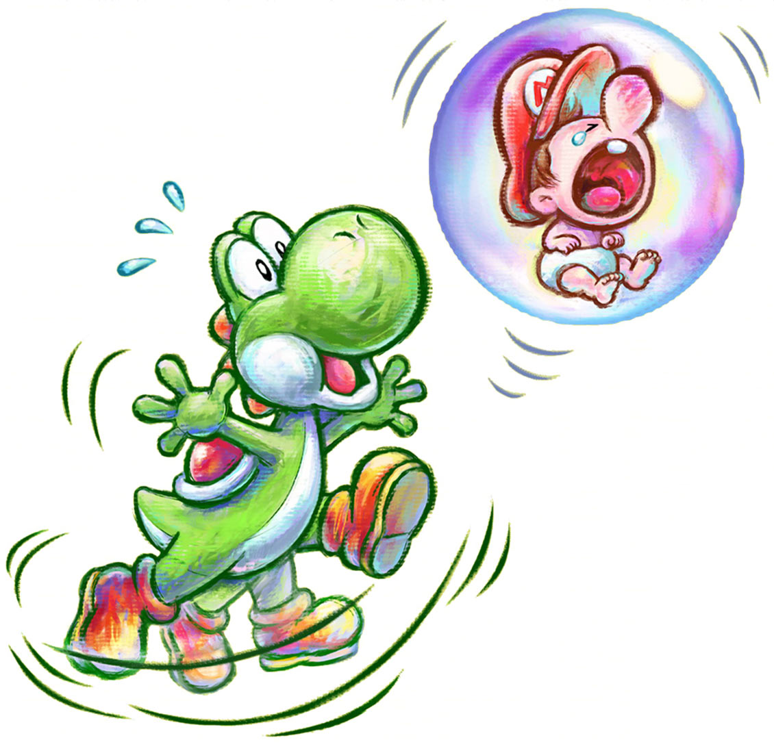 Baby Mario & Yoshi Art from Yoshi's New Island