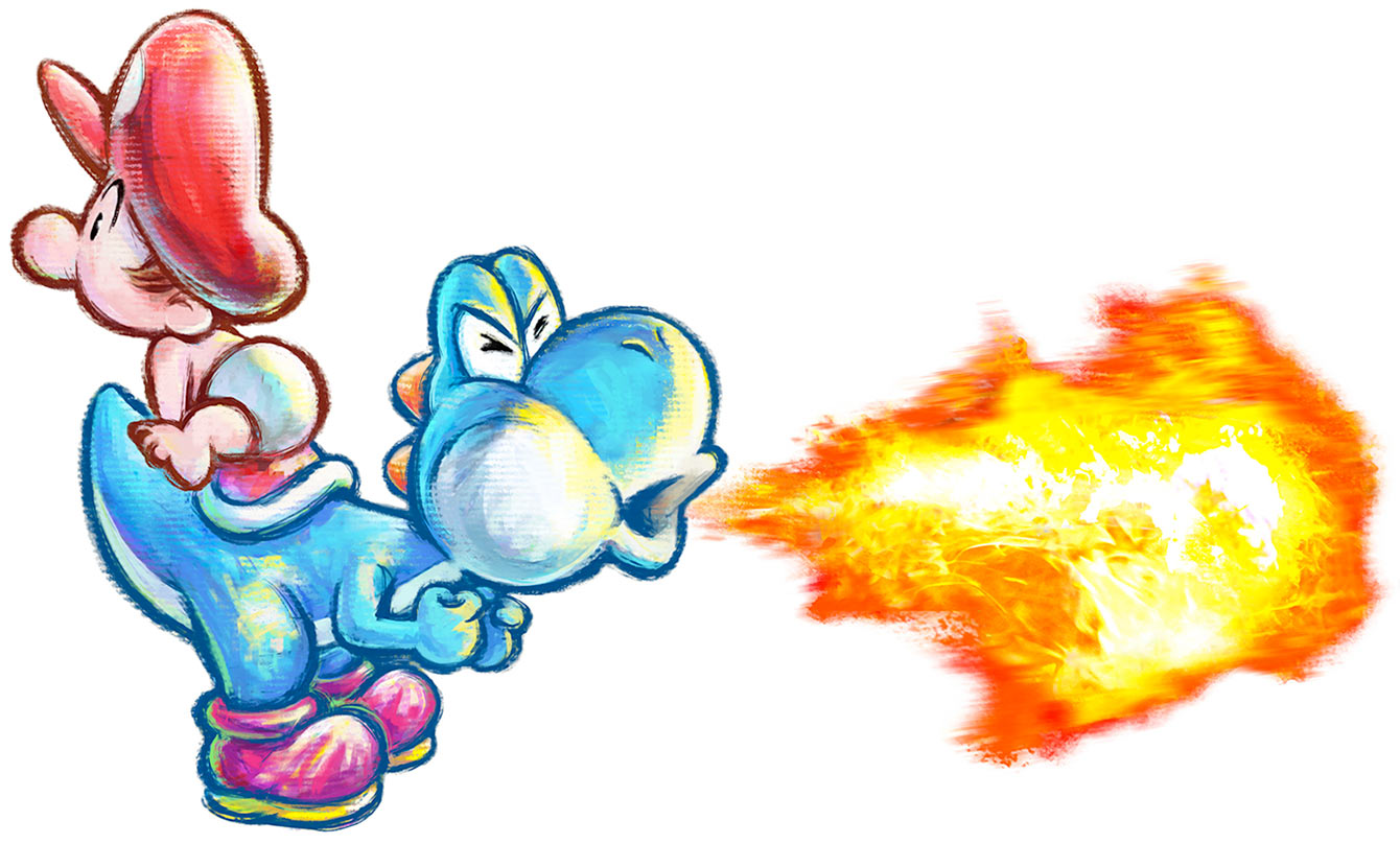 Blue Yoshi Art from Yoshi's New Island