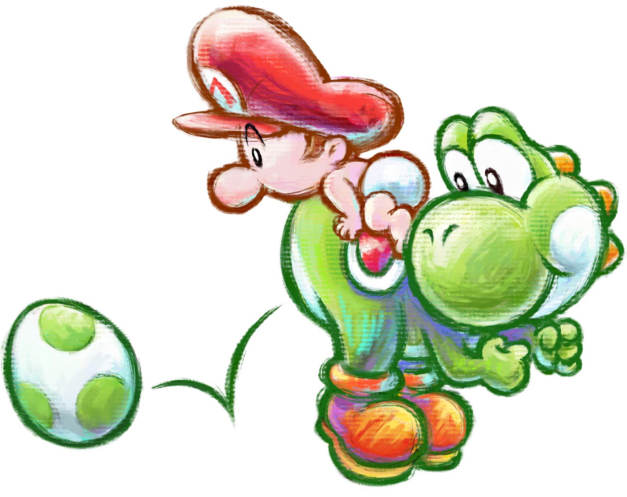 Yoshi Laying an Egg Art from Yoshi's New Island