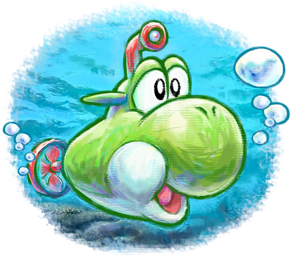 Yoshi Submarine Art from Yoshi's New Island