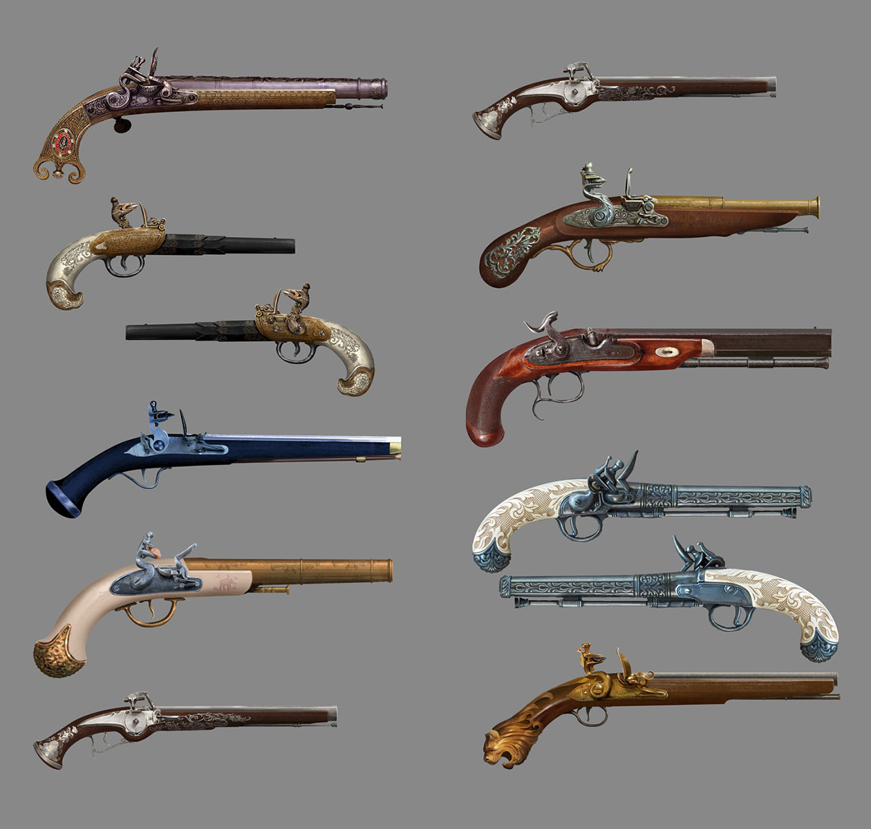 Pistols Art from Assassin's Creed Rogue