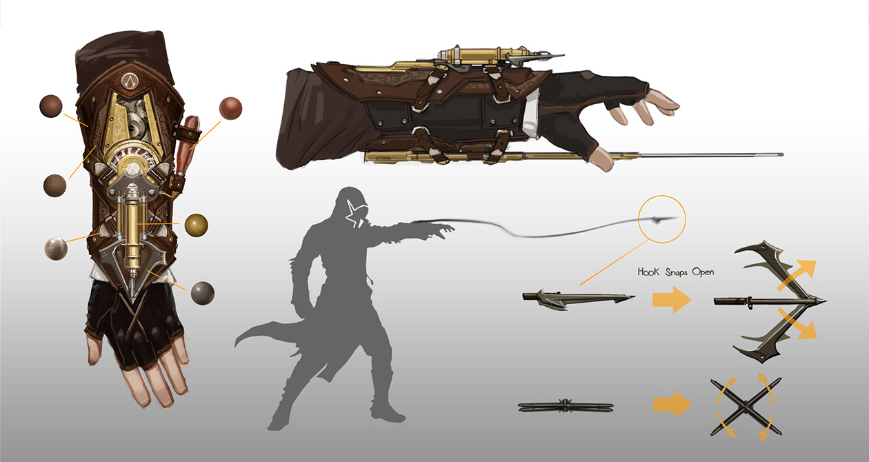 Bracer Grappling Hook Art from Assassin's Creed Syndicate