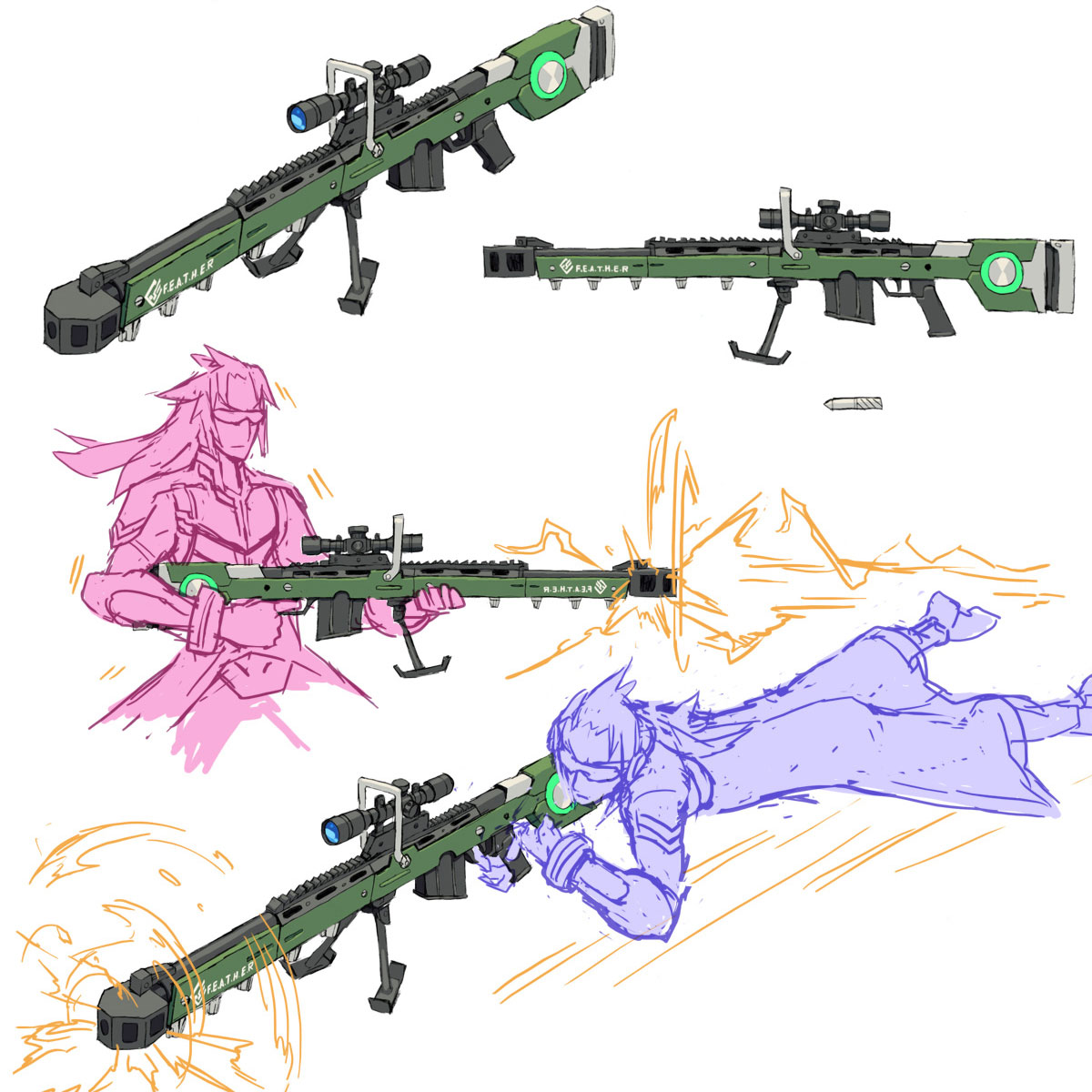 Asimov's Weapon Art from Azure Striker Gunvolt
