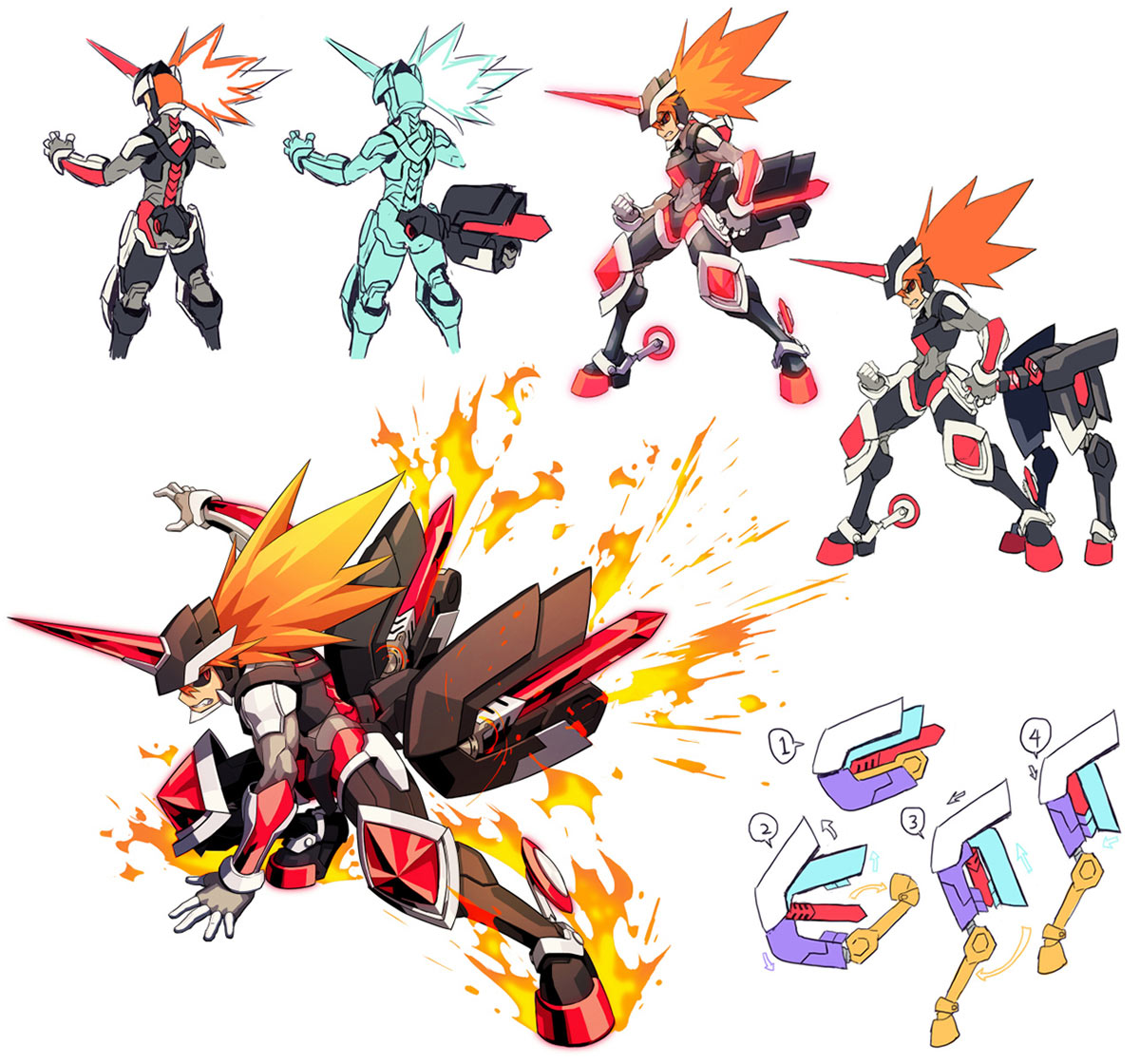 Viper Concept Art from Azure Striker Gunvolt