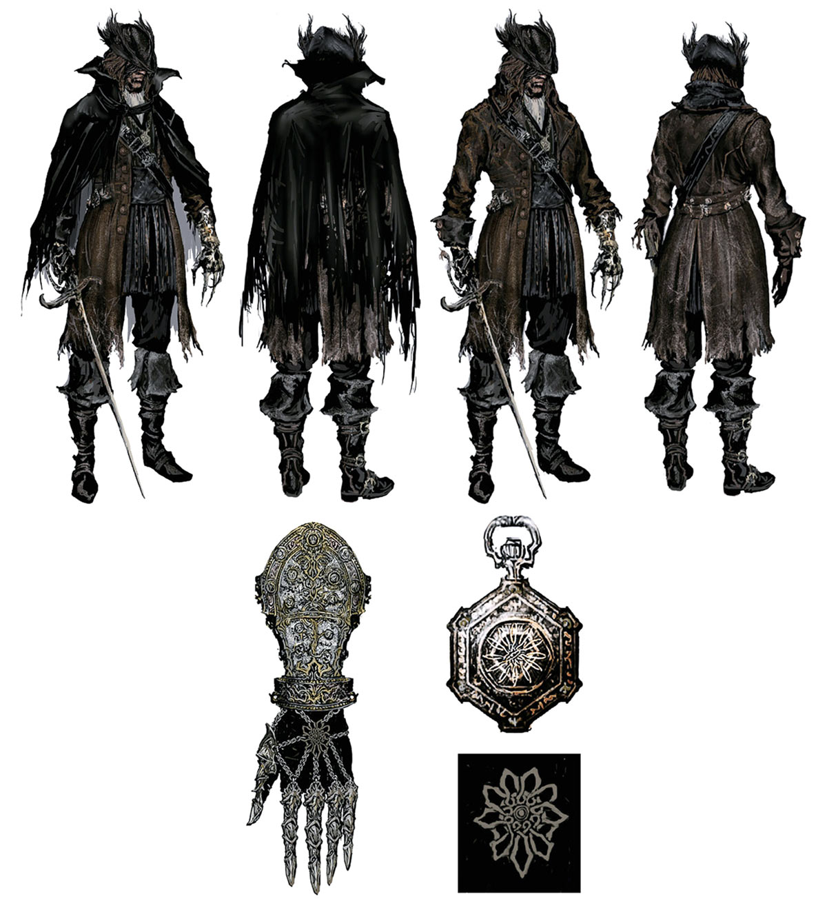 Ashen Hunter Attire Art from Bloodborne