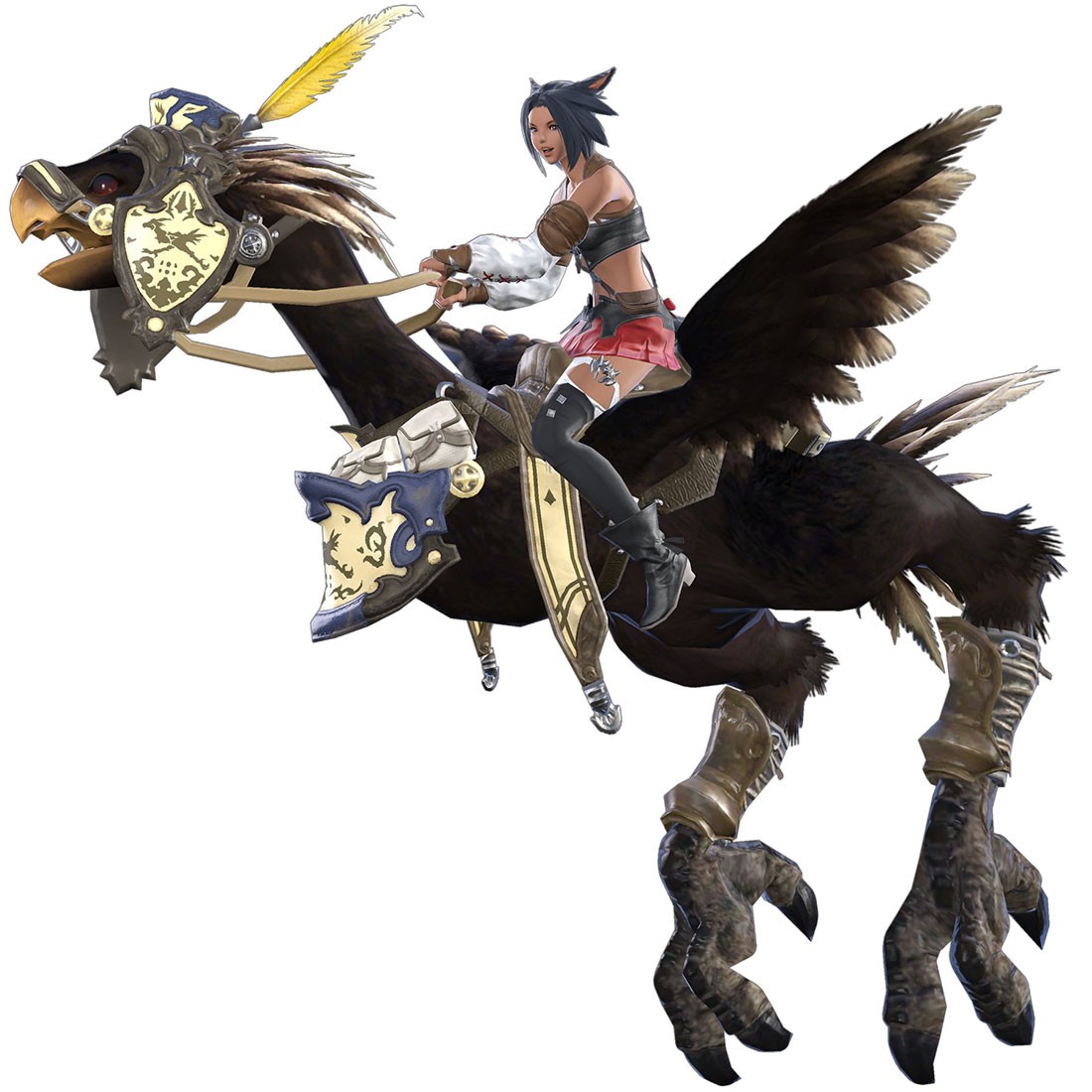 Flying Black Chocobo Art from Final Fantasy XIV: Heavensward