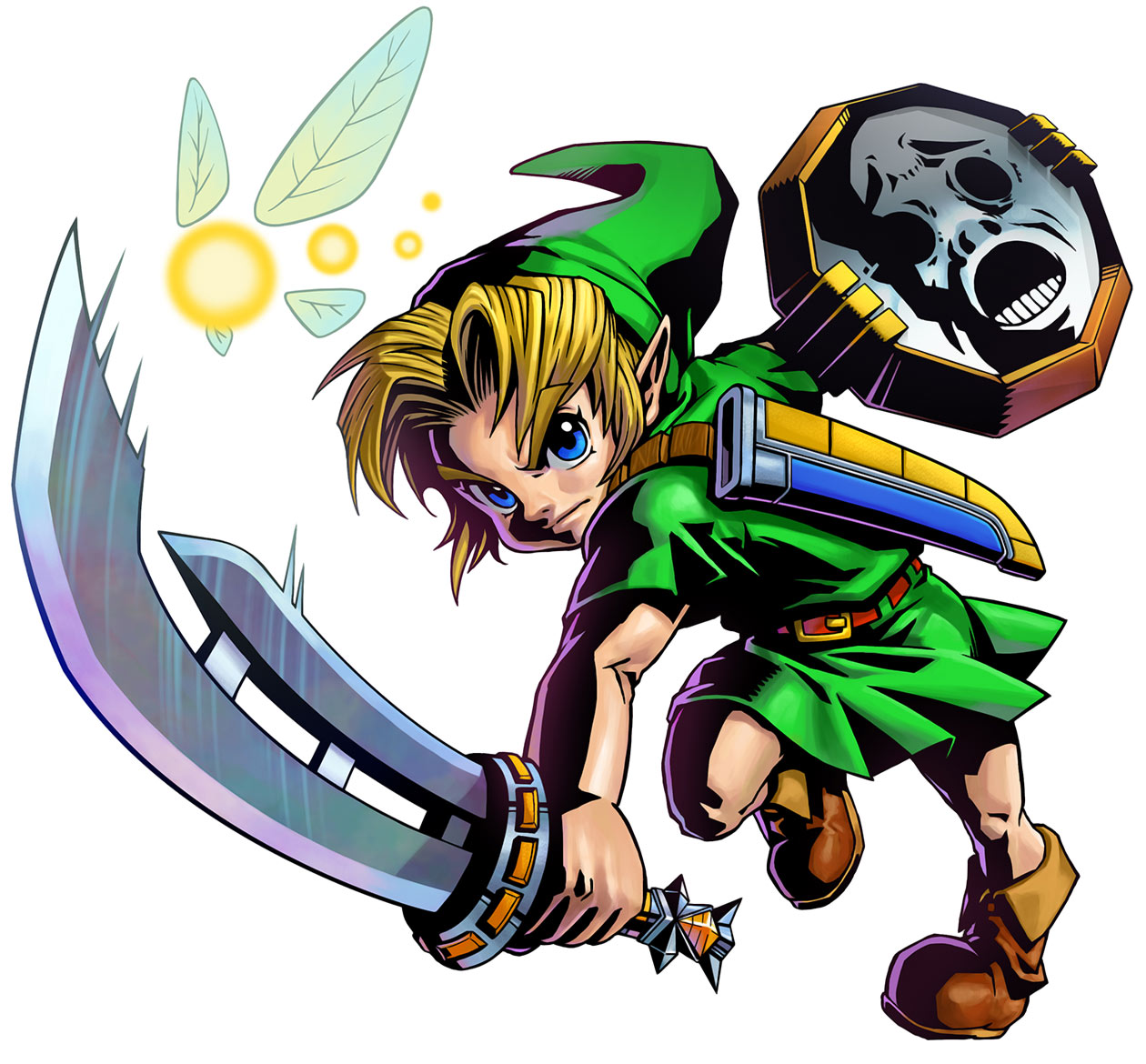 Link with Razor Sword & Mirror Shield Art from The Legend of Zelda: Majora's Mask 3D