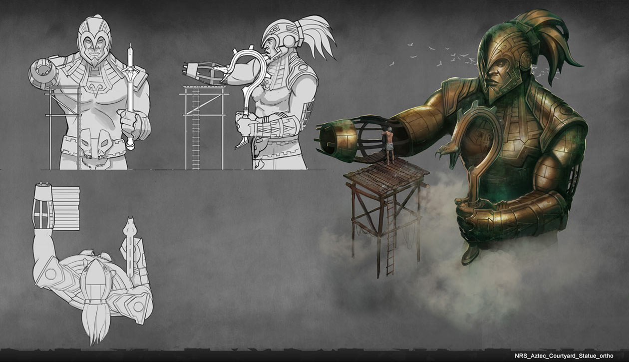 Aztec Courtyard Statue Art from Mortal Kombat X