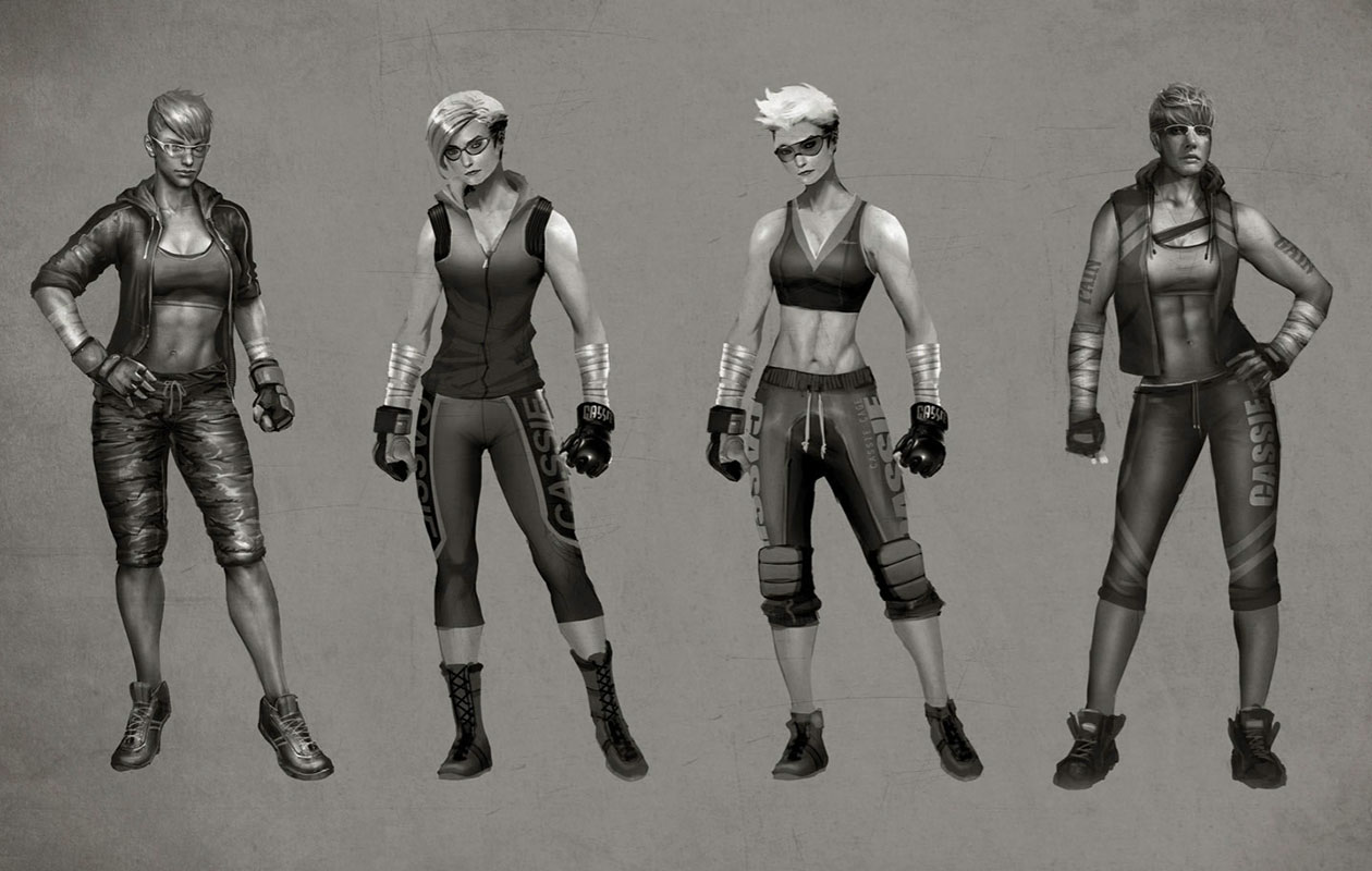 Cassie Costumes Art from Mortal Kombat X