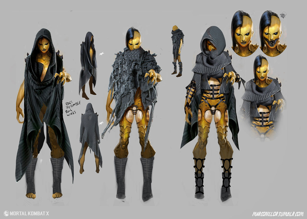 D'Vorah Rags Concept Art from Mortal Kombat X