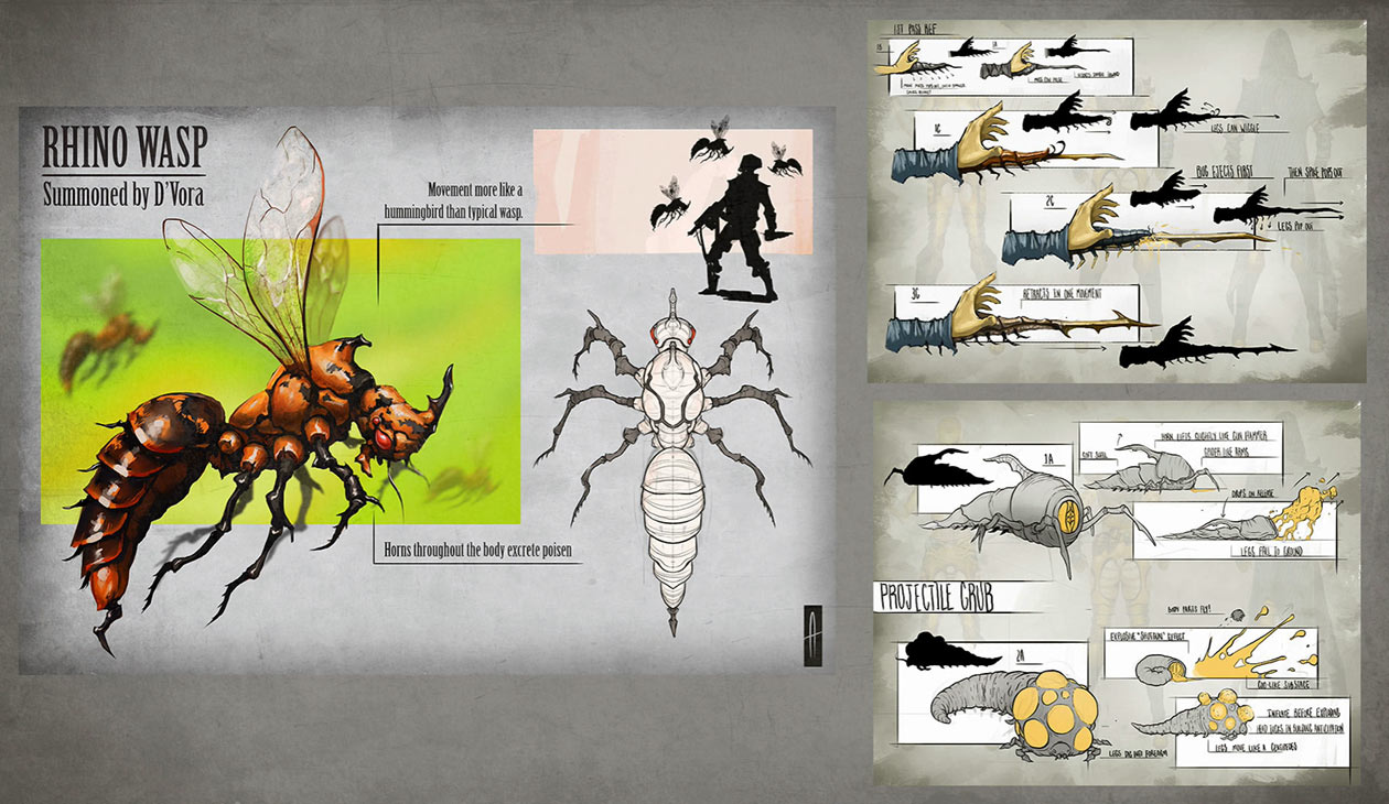 D'Vorah Rhino Wasp Art from Mortal Kombat X