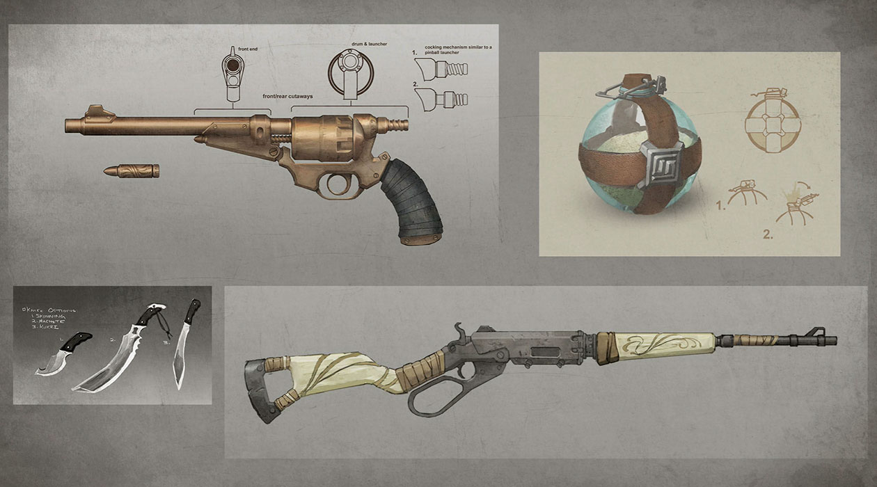 Erron Black Weapons Art from Mortal Kombat X