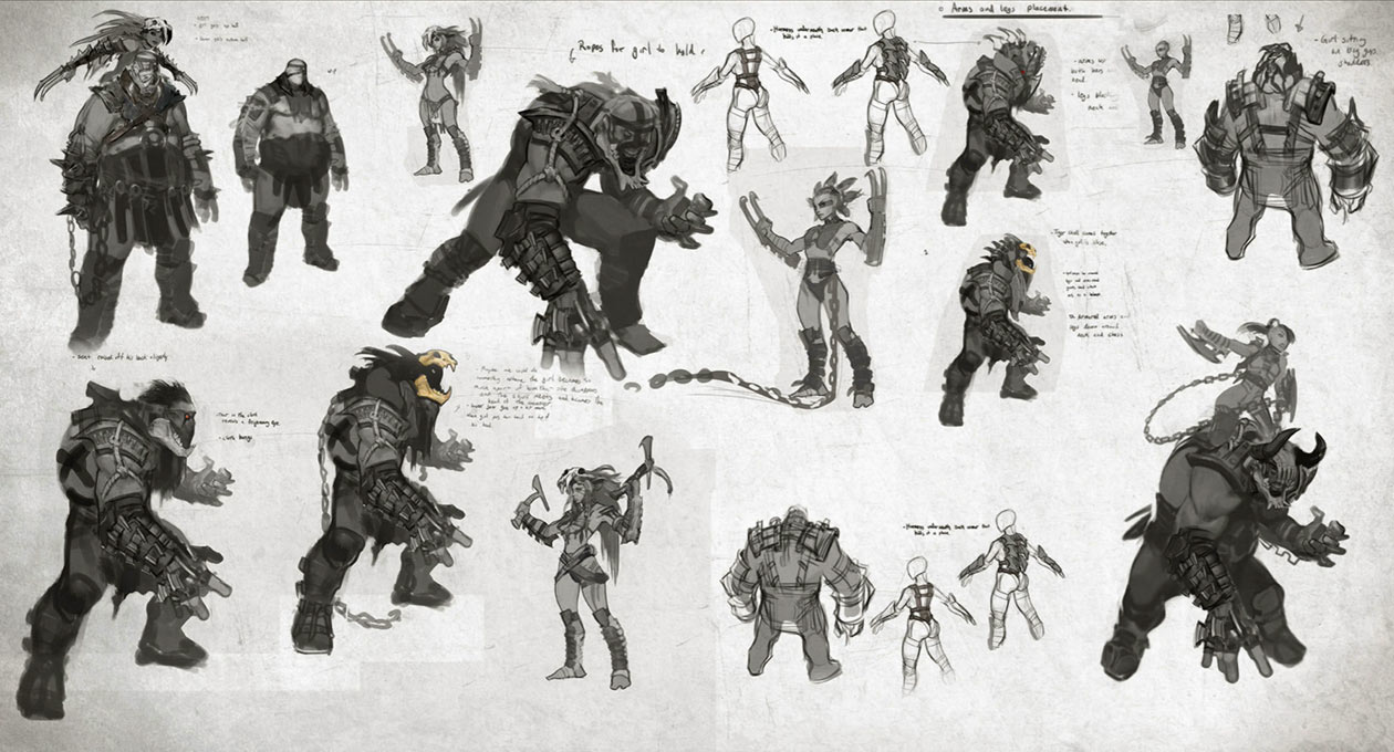 Ferra & Torr Sketches from Mortal Kombat X