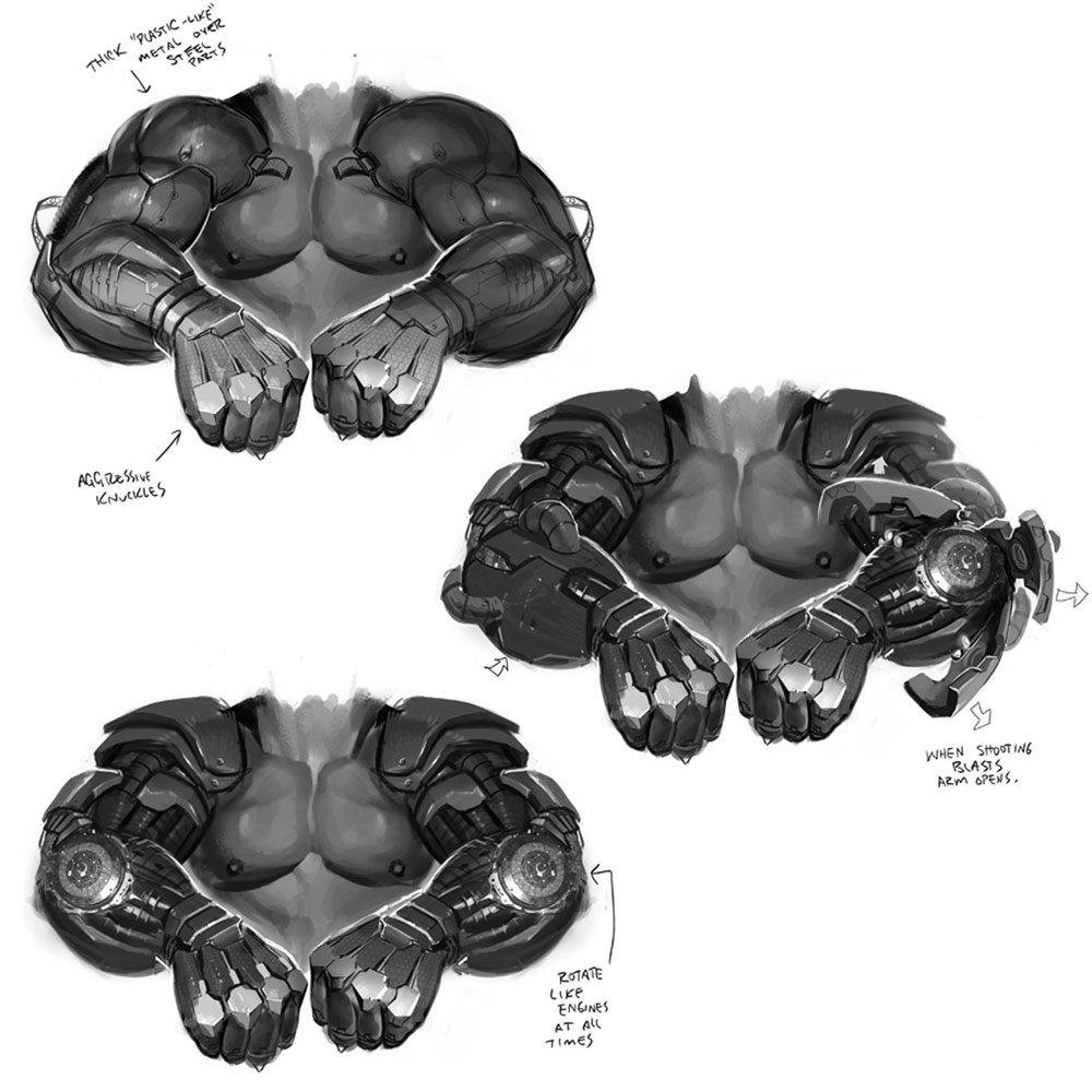 Jax Arms Concept Art from Mortal Kombat X