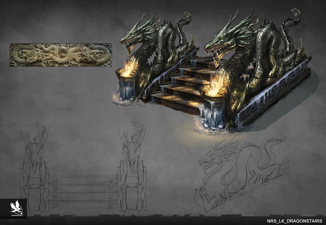 Lin Kuei Dragon Stairs Art from Mortal Kombat X